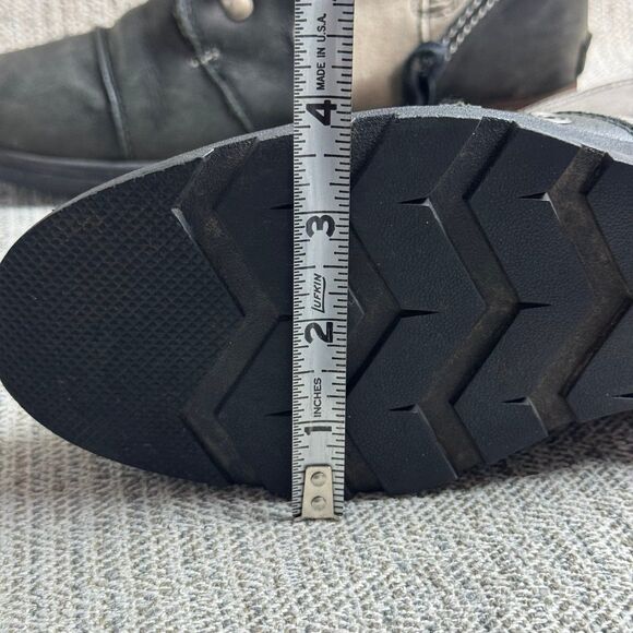 SOREL MAJOR CARLY Lace Up Leather Canvas Boot 8 Black Gray USED - Picture 11 of 12